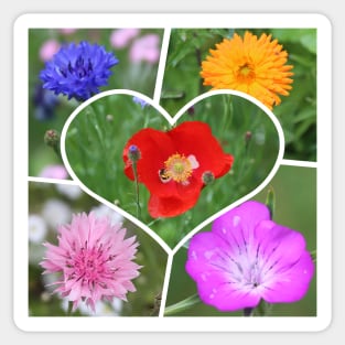 My Heart is Filled with Flowers Photo Collage Sticker